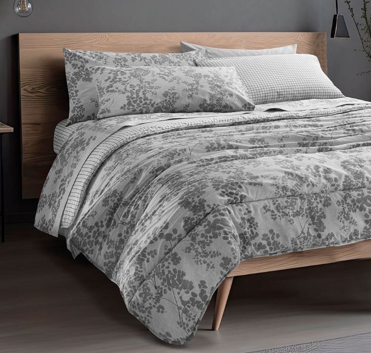 GABEL Completo letto British 180x280 Grafite Piazza e mezza