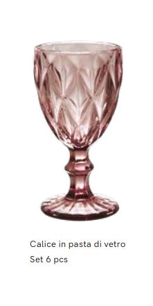 MAISON SUCRE'E Bicchiere Murano calice 6pz Rosa